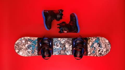 Childrens snowboard and boot rental at Bear Mountain