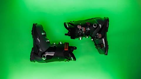 Pair of demo rental ski boots at Snow Summit