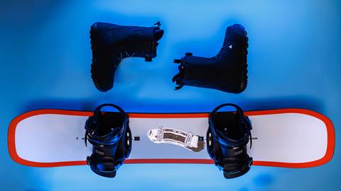 Demo snowboard package with board, boots, and bindings at Snow valley