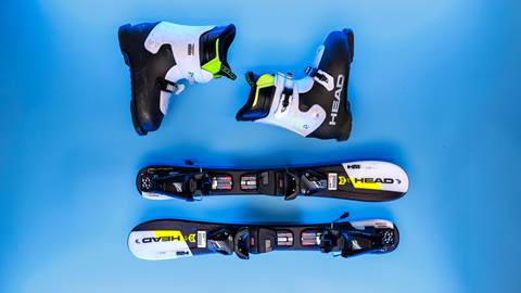 Child ski rental package with skis and boots at Snow Valley