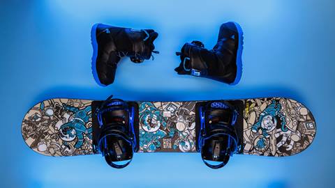 Child Burton snowboard package with board, boots, and bindings at Snow Valley
