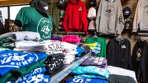 clothing in the sports shop
