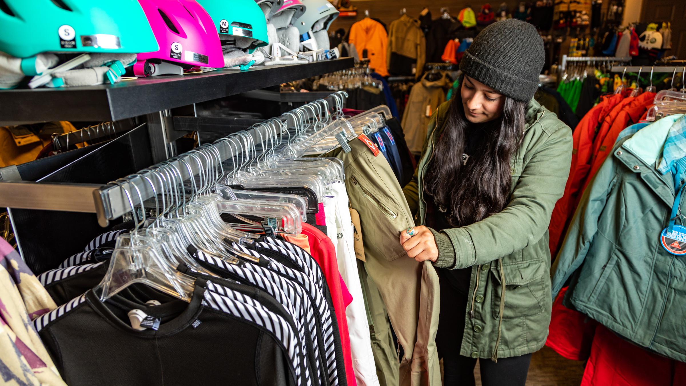 Woman shopping in Sports Shop