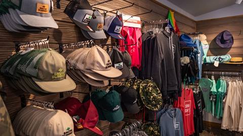 Big Bear Spots at Snow Summit during summer months with summer hats and clothing