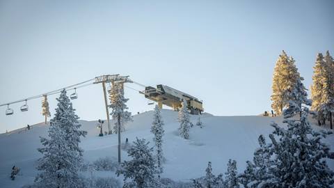 Snowy chairlift