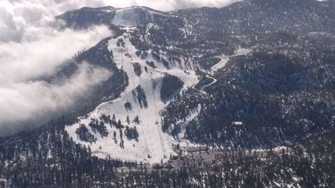 drone view of Snow Valley's ski resort