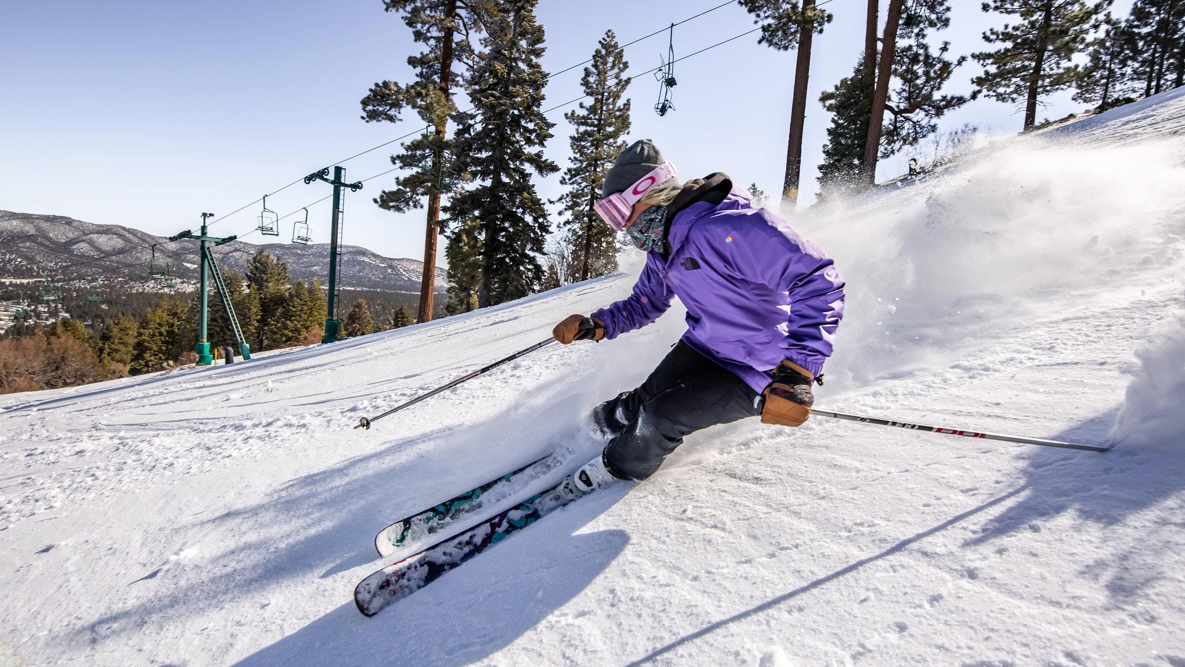 Woman skiing in powder