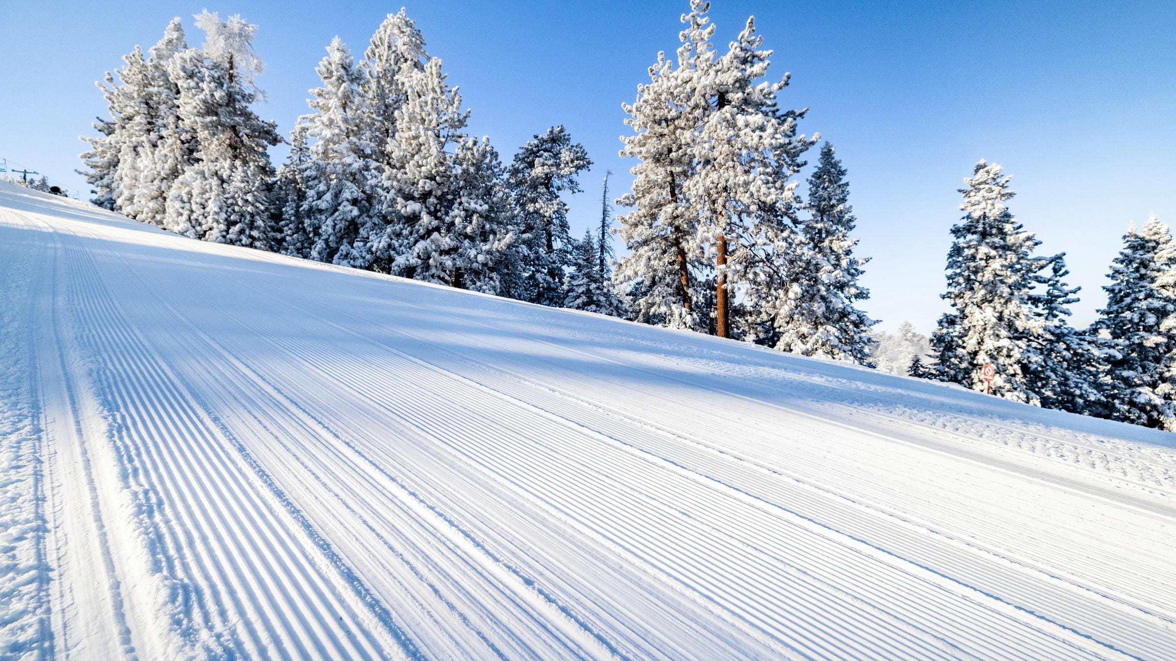 Snowy ski run