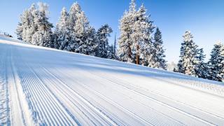 Snowy ski run