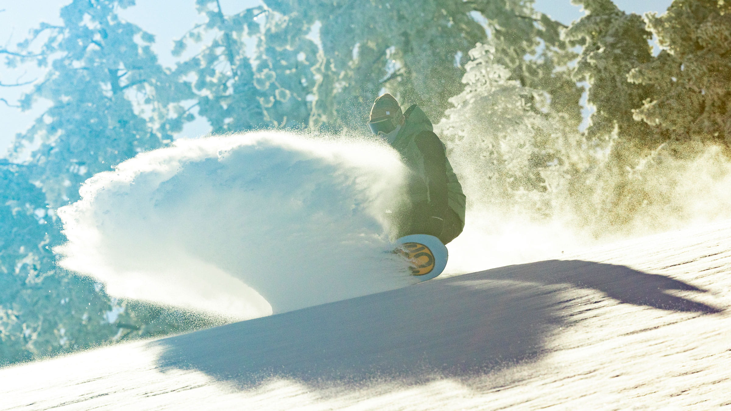 Powder splash shot in the winter time at BBMR after a big snow storm