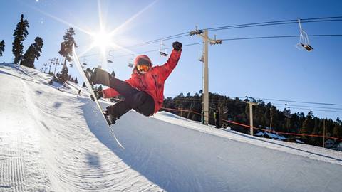 Snowboarder on halfpipe