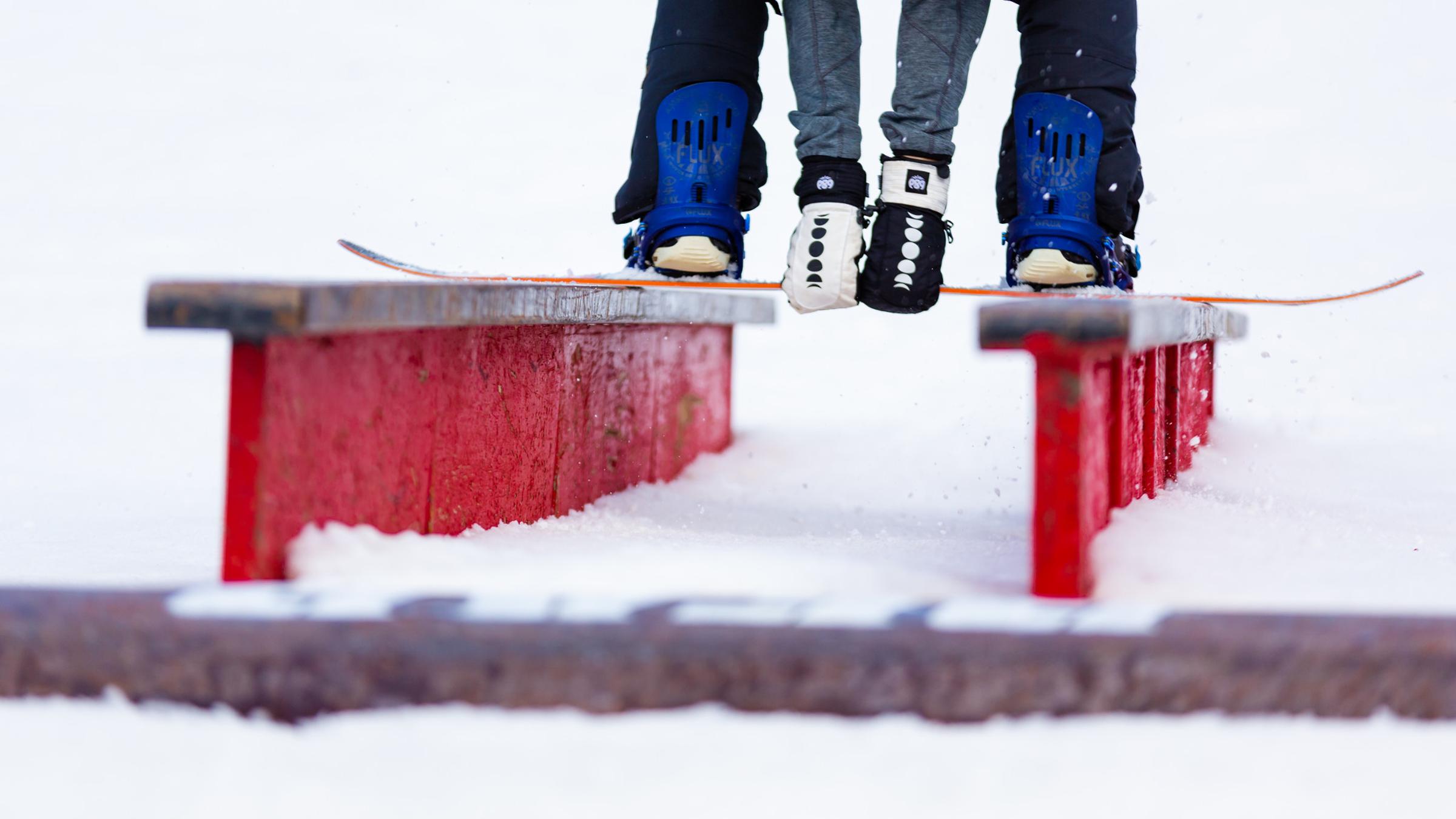Snowboarder on a rail