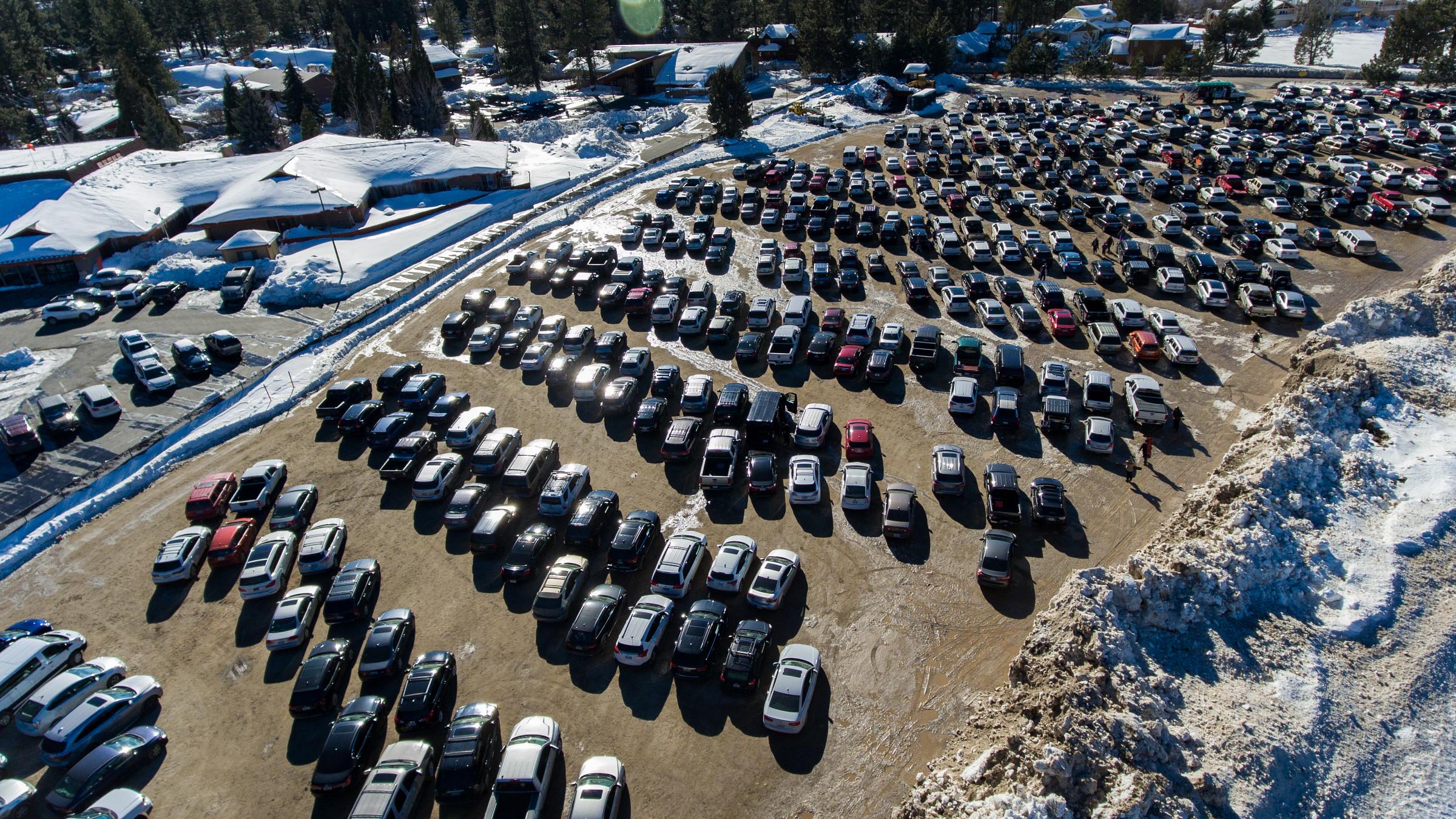 Parking lot drone view