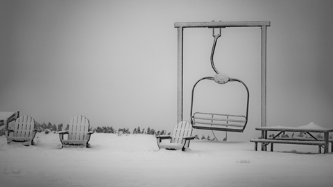 Snowy day at Snow Valley top of chair 1