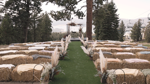 Wedding setting in the mountains