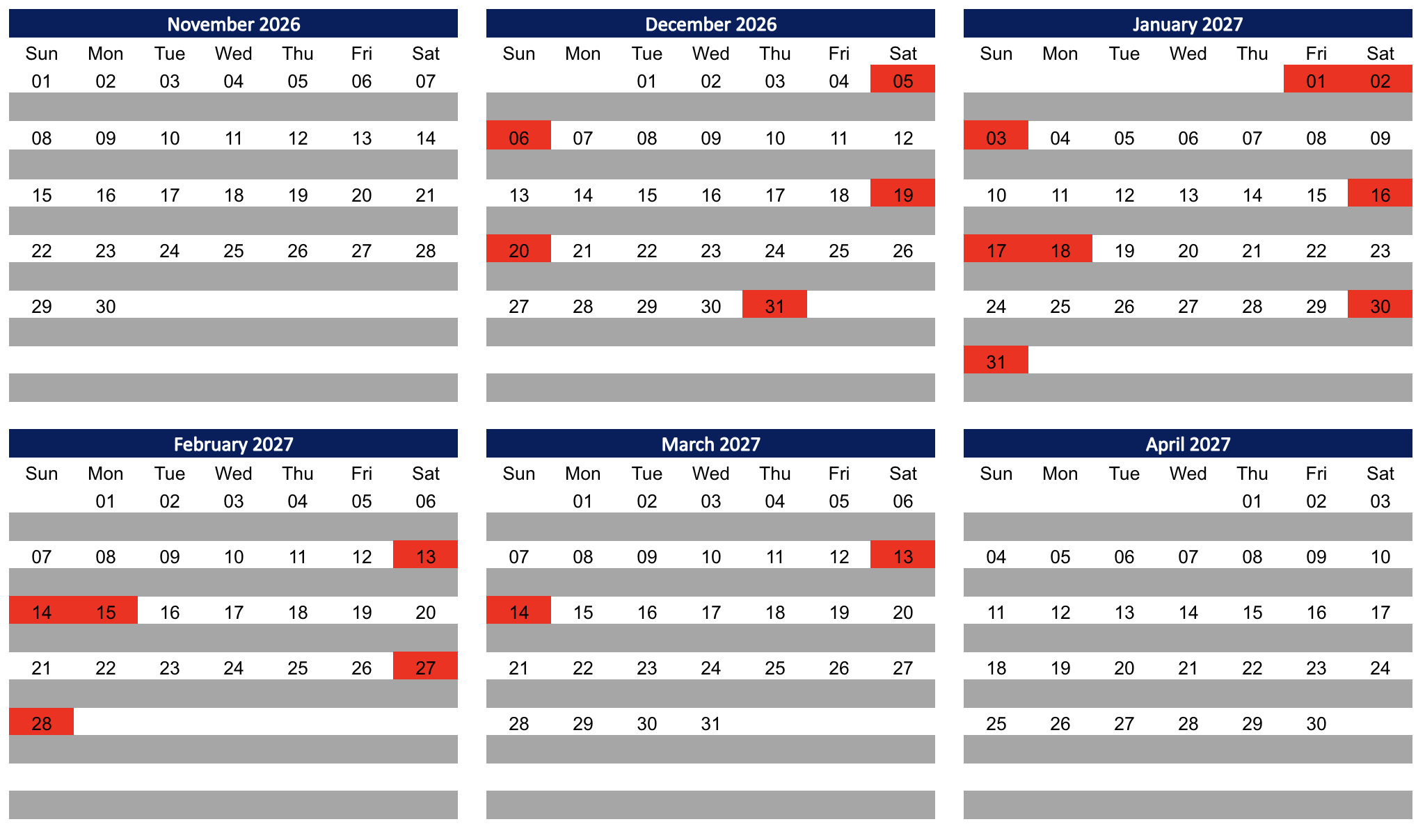 Team Bear freestyle team training schedule for the 26/27 winter season for Part Time B