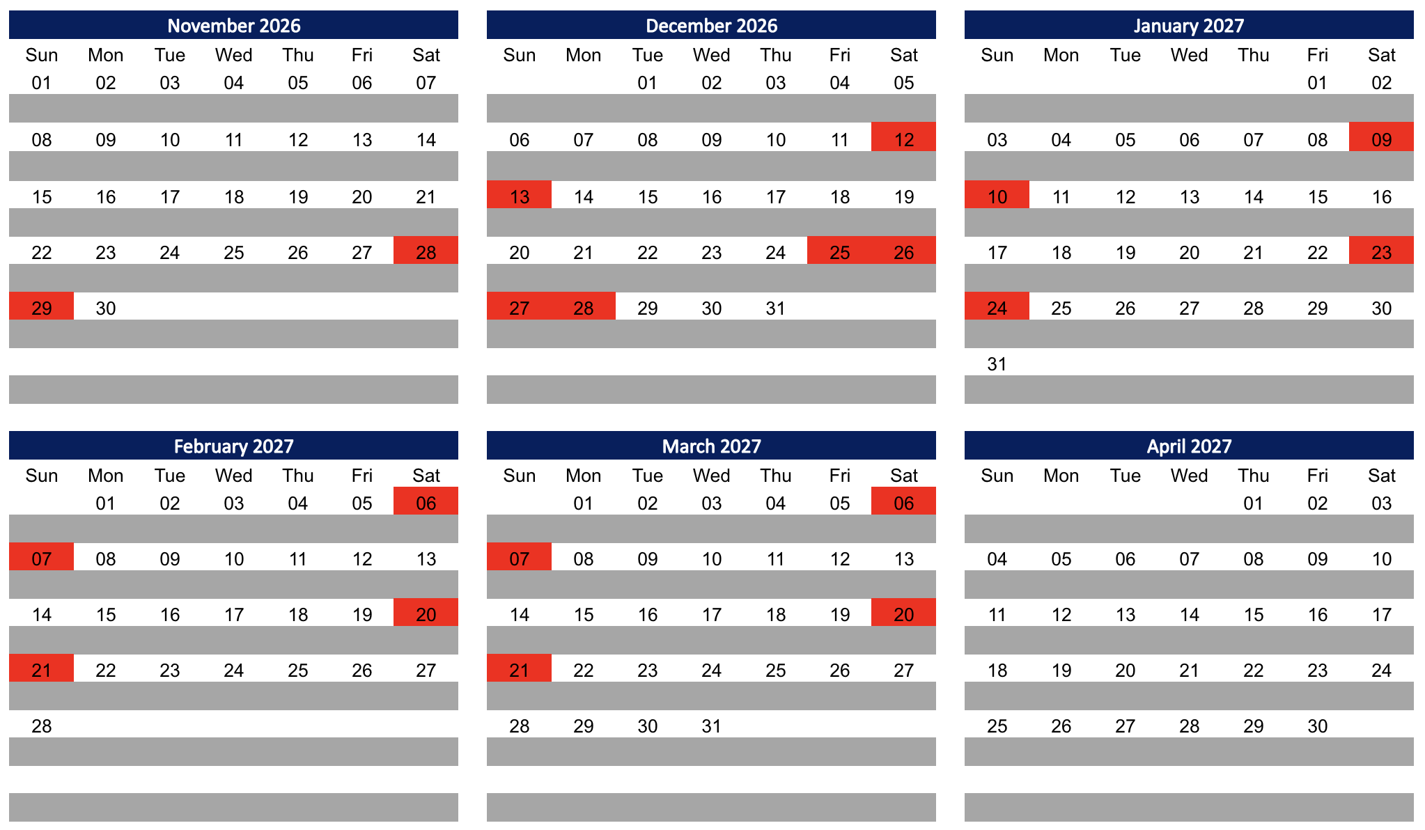 Team Bear freestyle team training schedule for the 26/27 winter season for Part Time A